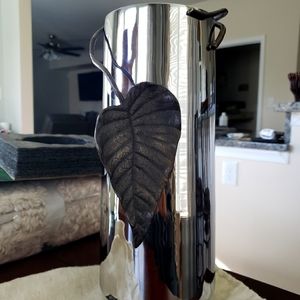 Michael Aram Large Stainless Steel, Marble Vase